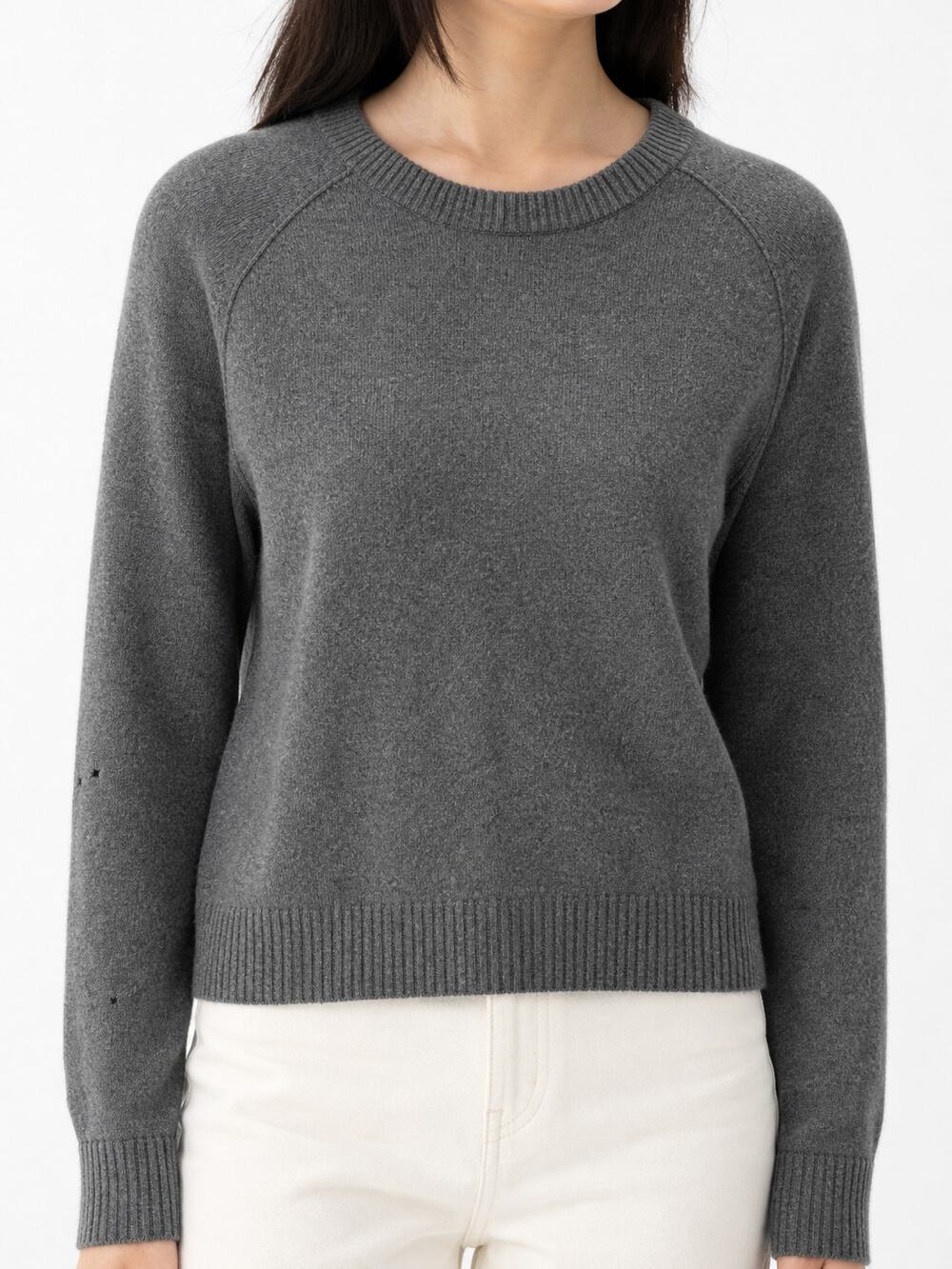 Everlane ReCashmere Crewneck Sweater Gray Cashmere Wool M Quiet Luxury Minimalis